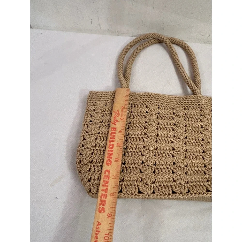 The Sak Crochet Tote Bag Medium Tan Beige Boho Shoulder Bag Women
